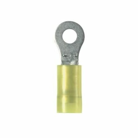 Panduit Ring Terminal, M5 Stud Size, 10 AWG, 600 V, Nylon Insulated, Yellow, 50 PK PMNF6-5R-L